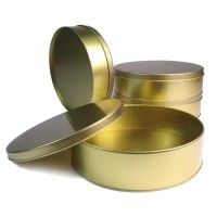 Reusable Round Brass Tin Box Container for Biscuits