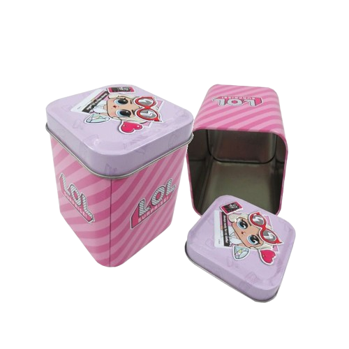 Wholesale Customize Cute Pattern Square Airtight Metal Tin Canister Printing Tin Box Tea Coffee Cookie Gift Packing Box