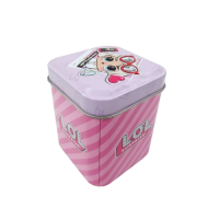 Wholesale Customize Cute Pattern Square Airtight Metal Tin Canister Printing Tin Box Tea Coffee Cookie Gift Packing Box