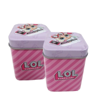 Wholesale Customize Cute Pattern Square Airtight Metal Tin Canister Printing Tin Box Tea Coffee Cookie Gift Packing Box